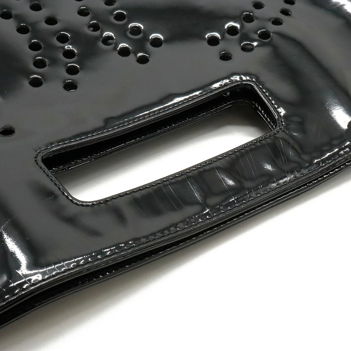 handbag black triple coco here (Good) Pre-Owned punching mark enamel