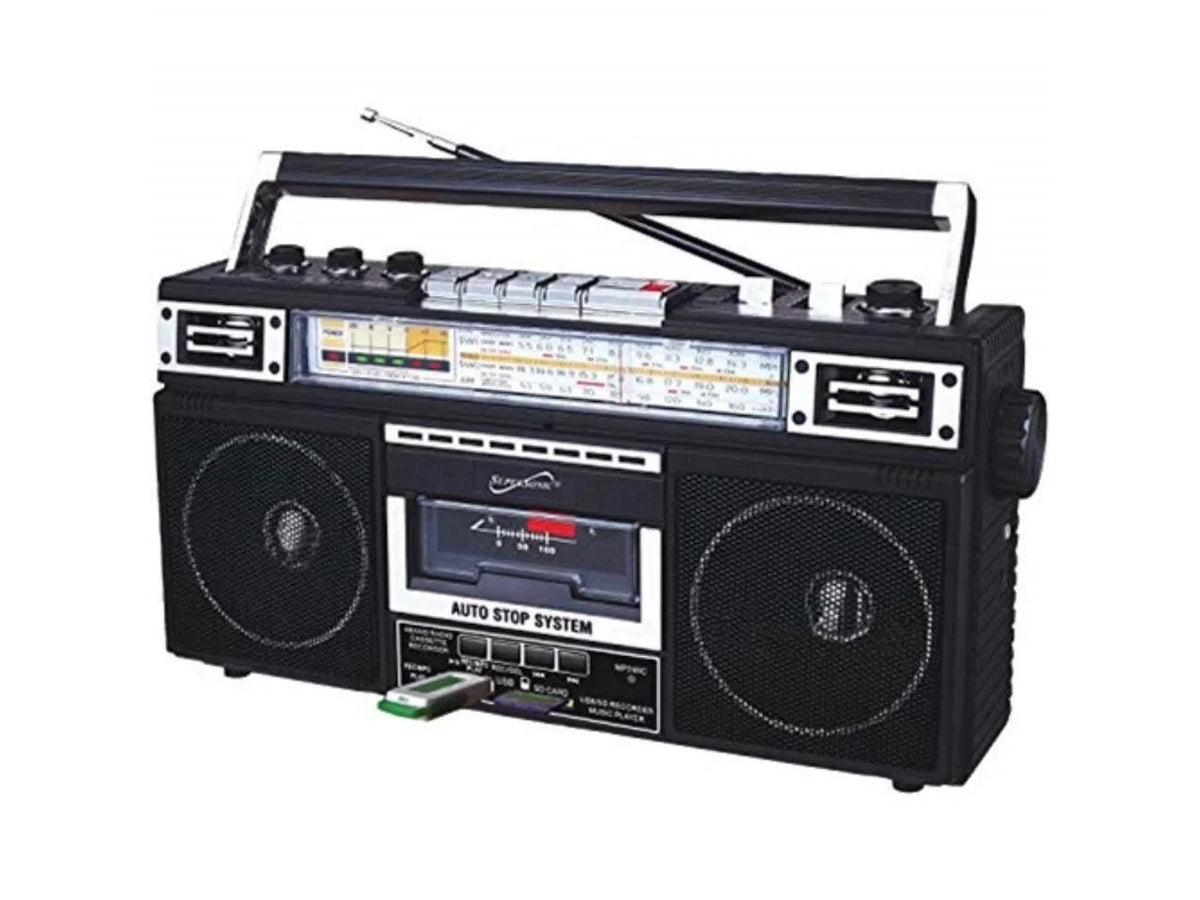 Black, SC-3201BT-BK Radio, Supersonic AM/FM Portable