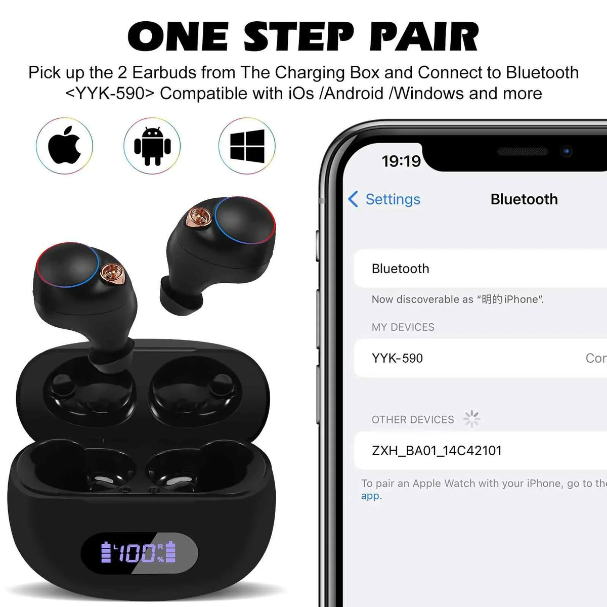 Resistance, Black, Wireless Bluetooth Earbuds liquid Dual Bass 10 Plus with 5.2 Connect, UrbanX Balanced, True Case, Charging IPX5 + Connection, Lenovo Bluetooth Tab 4 Compatible Boost