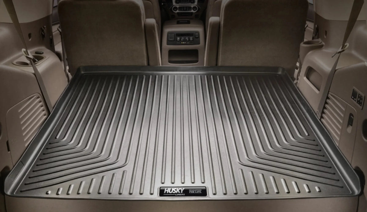 2nd RealTruck folded Black by Yukon; Cadillac with Series back Seat Weatherbeater Compatible Escalade/Chevrolet Husky row 2nd over flat 15-20 3rd of Tahoe/GMC Cargo fits Behind row Seats Liner