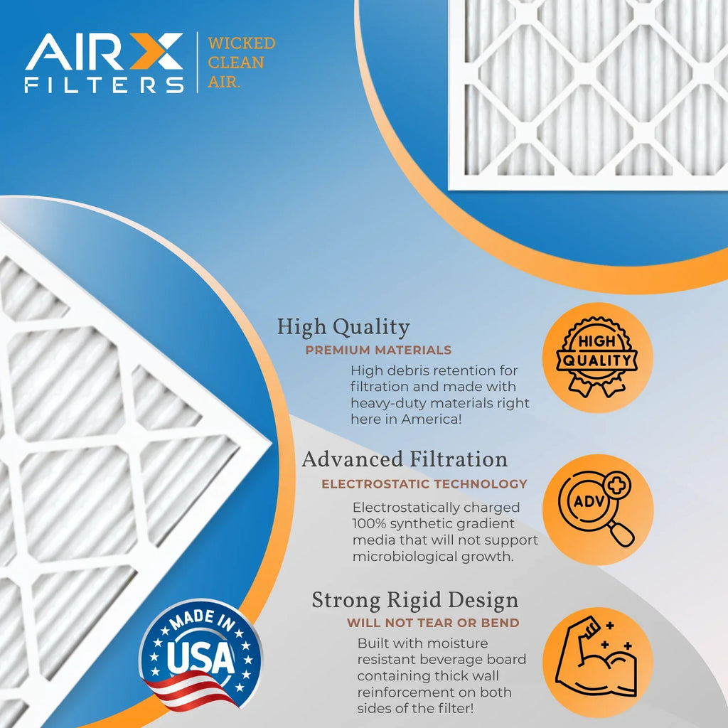 by in 2200 Air FPR MERV AIR. to 14x25x1 WICKED Comparable FILTERS Rating, Made - AIRX 12 - Furnace Filter 13 USA CLEAN Pack & 1500 9 of Filters MPR