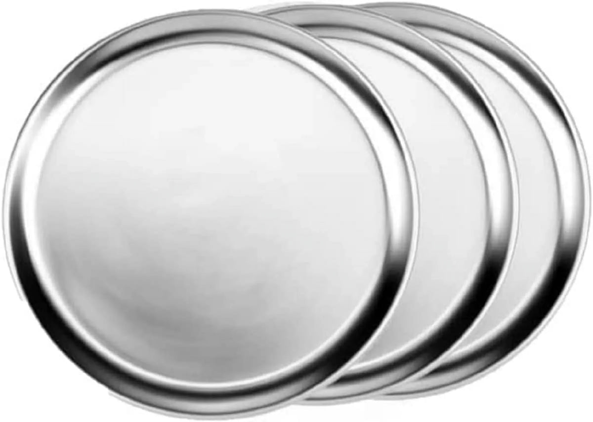 3 Wide Rim- Tray Pizza TrueCraftware- Set Baking Pan Bakeware Aluminum Pizzeria & Restaurants Tray Baking Pan for 15” of Home Tray Pizza Round Round Kitchen Pizza Tray