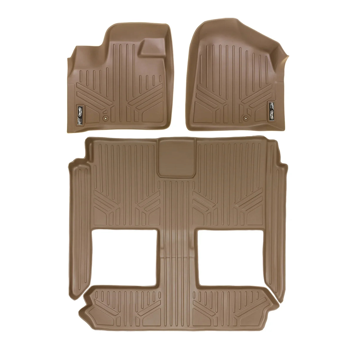 Mats Caravan Liner Floor Rows Smartliner 1st/2nd Tan Grand for Dodge 2008-2020