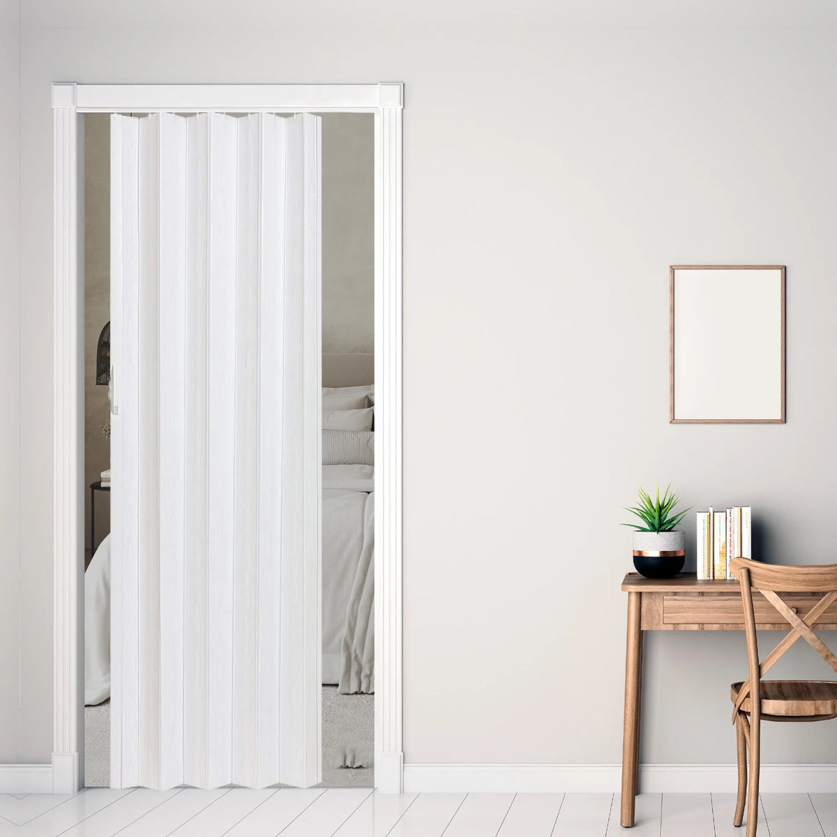 Door, Single Via Folding Vinyl 36" LTL x Home Products 80" White Hinged