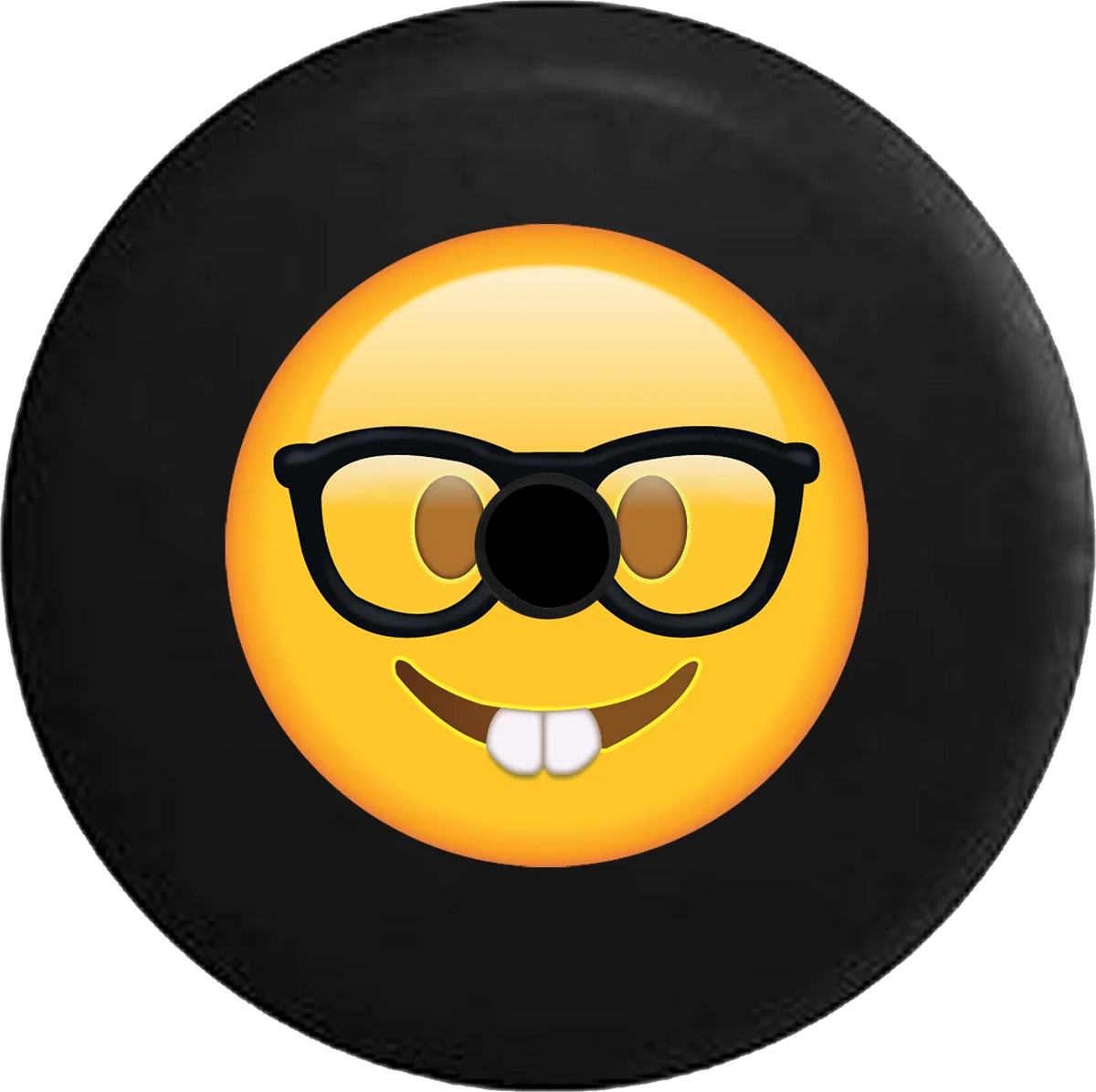 Cover Face Nerd Tire Emoji 2019 Spare RV for JL with Glasses Text Inch Camera Jeep Wrangler 2018 Backup 33